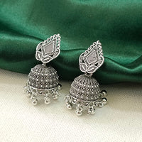 Urthn Vintage Oxidised Pearl Jhumki Earrings