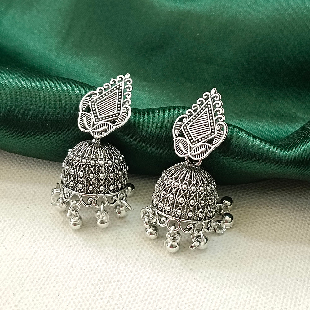 Darshana Jewels  Oxidised Plated Triange Shape Jhumki Earrings(Pack of  6)