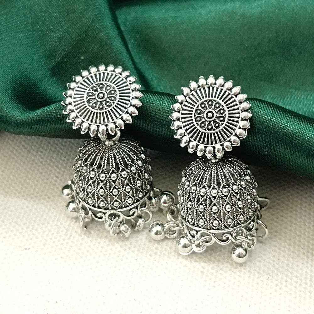 Darshana Jewels  Oxidised Plated Floral Jhumki Earrings(Pack of  6)
