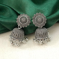 Urthn Vintage Oxidised Pearl Jhumki Earrings