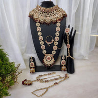 Darshana Jewels Kundan Stone Meenakari Bridal Jewellery Set