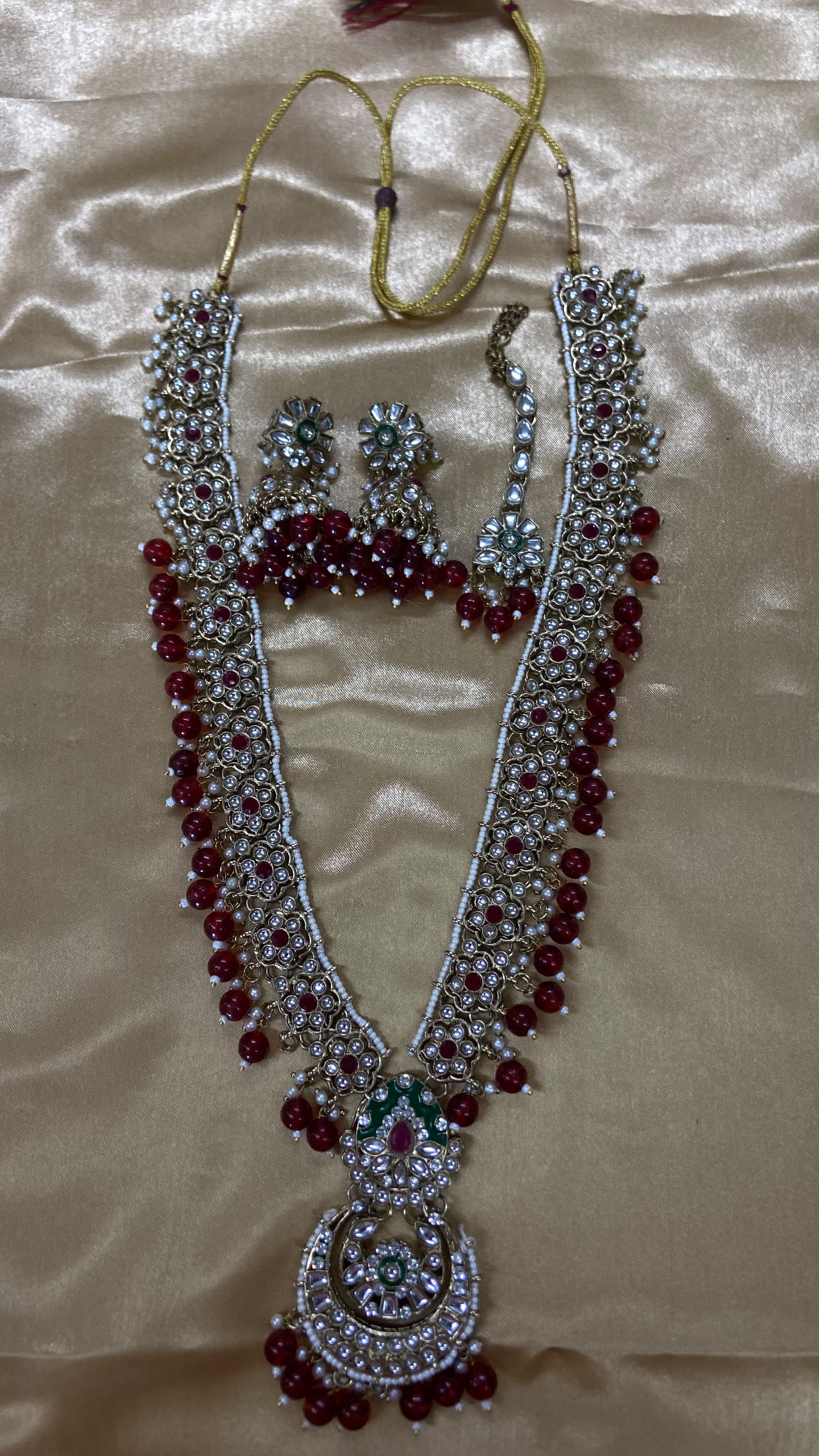 Darshana Jewels Designer Kundan Stone Beads Necklace Set
