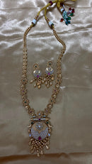 Darshana Jewels Exclusive Pota Stone And Pearl Meenakari Necklace Set