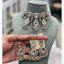 Darshana Jewels Exclusive Kundan Stone And Pearl Meenakari Necklace Set