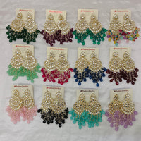 Hania Jewels Luxury Kundan Stone Pearl And Beads Dangler Earrings