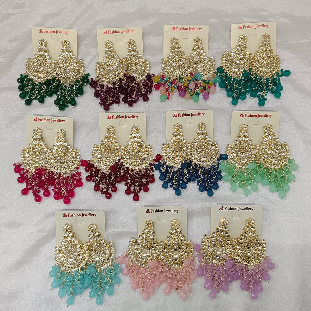 Hania Jewels Luxury Kundan Stone Pearl And Beads Dangler Earrings