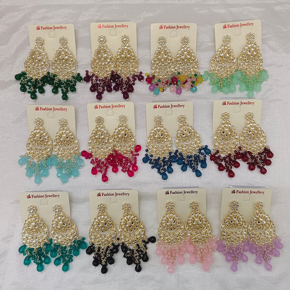 Hania Jewels Luxury Kundan Stone Pearl And Beads Dangler Earrings