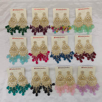 Hania Jewels Luxury Kundan Stone Pearl And Beads Dangler Earrings