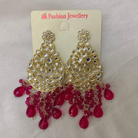 Hania Jewels Kundan Stone Pearl And Beads Dangler Earrings 