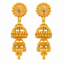 Urthn Traditional Gold Plated Double Layer Jhumki Earrings | Designer Indian Earrings for Women & Girls( Pack of 6)