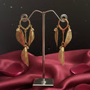 Urthn Stylish Double Leaf Drop Gold Plated Earrings for Women(Pack of 3)