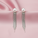 Urthn Luxe Round Pearl Classic Long Party Wear Earrings(Pack of 3)