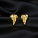 Urthn Gold Plated Gold Heart Stud Earrings for Women(Pack of 3)