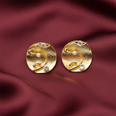 Urthn Gold Plated Gold Round Stud Earrings for Women(Pack of 3)