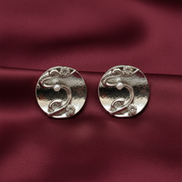 Urthn Gold Plated Silver Round Stud Earrings for Women(Pack of 3)