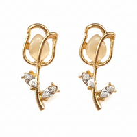 Urthn Stylish Gold Plated Tulip Earrings (Pack Of 6)