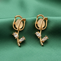 Urthn Stylish Gold Plated Tulip Earrings (Pack Of 6)