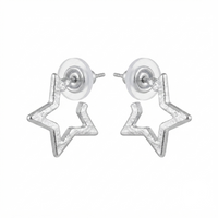 Darshana Jewels  Trendy Silver Star Geometric Hoop Earrings for Women  (Set of 6)
