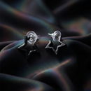 Darshana Jewels  Trendy Black Star Geometric Hoop Earrings for Women  (Set of 6)