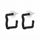Darshana Jewels  Trendy Black Geometric Hoop Earrings for Women  (Set of 6)