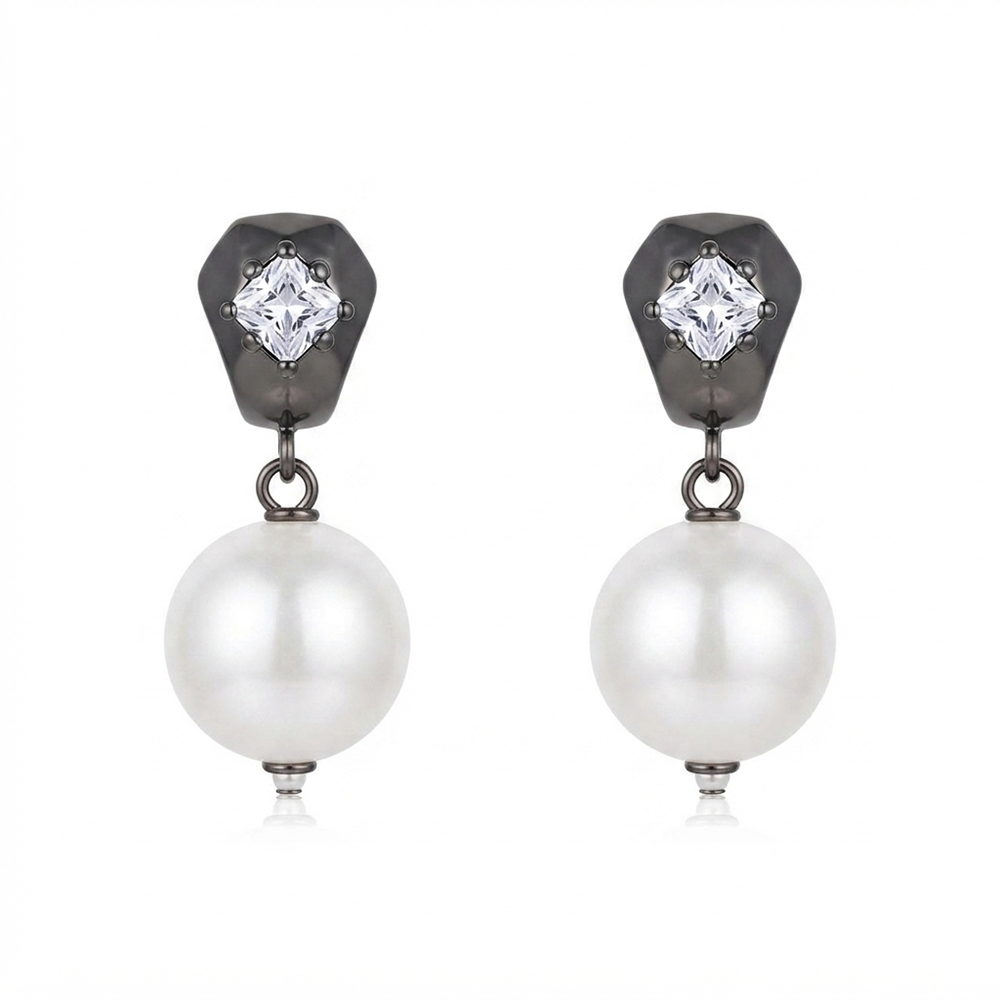 Darshana Jewels  Trendy Silver Pearl Drop Stud Earrings for Women  (Set of 6)