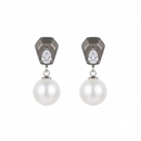 Darshana Jewels  Trendy Silver Pearl Drop Stud Earrings for Women  (Set of 6)