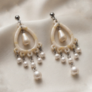 Darshana Jewels  Bohemian Shell & Pearl Drop Dangler Earrings for Women  (Set of 6)