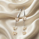 Darshana Jewels  Bohemian Shell & Pearl Drop Dangler Earrings for Women  (Set of 6)