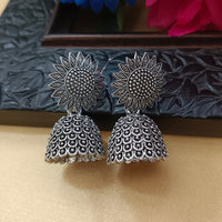 Darshana Jewels  Oxidised Plated Floral Jhumki Earrings(Pack of 6)