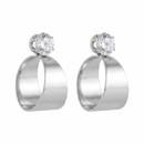 Urthn Silver Plated Austrian Stone Round Shape Earrings (Pack of 6)
