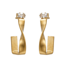 Urthn Gold Plated Austrian Stone Twisted Shape Earrings (Pack of 6)