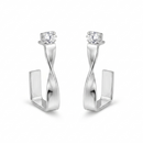 Urthn Silver Plated Austrian Stone Twisted Shape Earrings (Pack of 6)