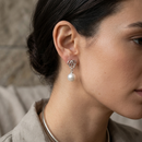 Urthn Stylish Silver Knot Pearl Drop Earrings(Pack of 6)