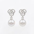 Urthn Stylish Silver Knot Pearl Drop Earrings(Pack of 6)