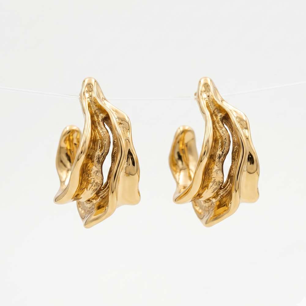 Urthn  Premium Gold-Toned Stud Earrings for Women and Girls(Pack of 6)