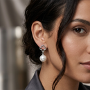 Urthn  Eye-Catching  Silver  Plated Pearl Stud Earrings 