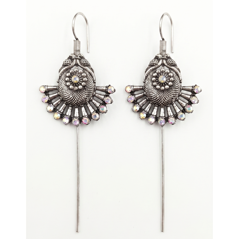 Darshana Jewels Oxidised Plated Austrian Stone Earcuff