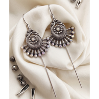 Darshana Jewels Oxidised Plated Austrian Stone Earcuff