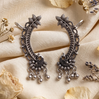 Darshana Jewels Oxidised Plated Peacock Earcuff