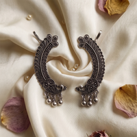 Darshana Jewels Oxidised Plated Peacock Earcuff