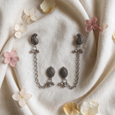 Darshana Jewels Boho Oxidised Paisley Chain Ear Cuff Earrings