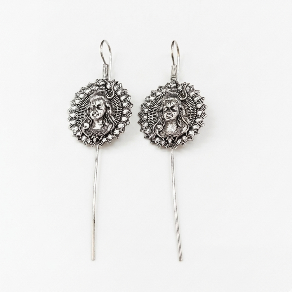 Urthn Oxidised Plated Shiv Earcuff(Pack of 6)
