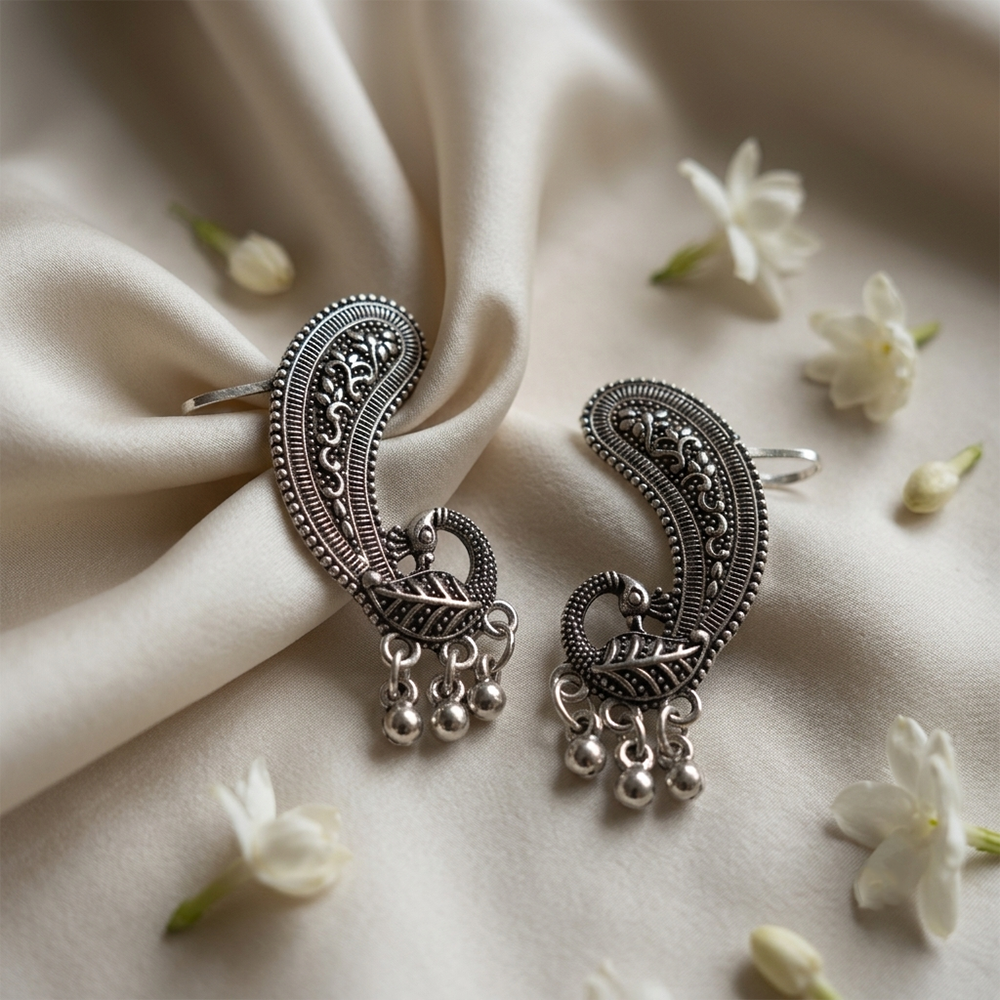 Urthn Ethnic Oxidised Ear Cuff Earring for Women (Pack of 6)
