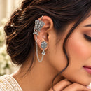 Urthn Stylish Oxidised Ear Cuffs with Butterfly Motif for Women Traditional Fashion Jewellery(Pack of 12)