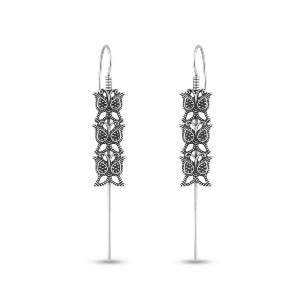 Urthn Stylish Oxidised Ear Cuffs with Butterfly Motif for Women Traditional Fashion Jewellery(Pack of 12)