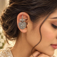 Urthn Stylish Oxidised Ear Cuffs with Peacock Motif for Women Traditional Fashion Jewellery(Pack of 12)