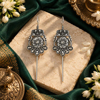 Urthn Stylish Oxidised Ear Cuffs with Peacock and Elephant Motif for Women Traditional Fashion Jewellery