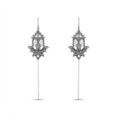 Urthn Stylish Oxidised Ear Cuffs with Lotus Motif for Women Traditional Fashion Jewellery(Pack of 12)
