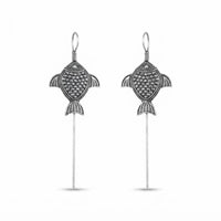 Urthn Stylish Oxidised Ear Cuffs with Fish Motif for Women Traditional Fashion Jewellery(Pack of 12)