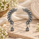 Urthn Stylish Oxidised Ear Cuffs with Floral Motif for Women Traditional Fashion Jewellery